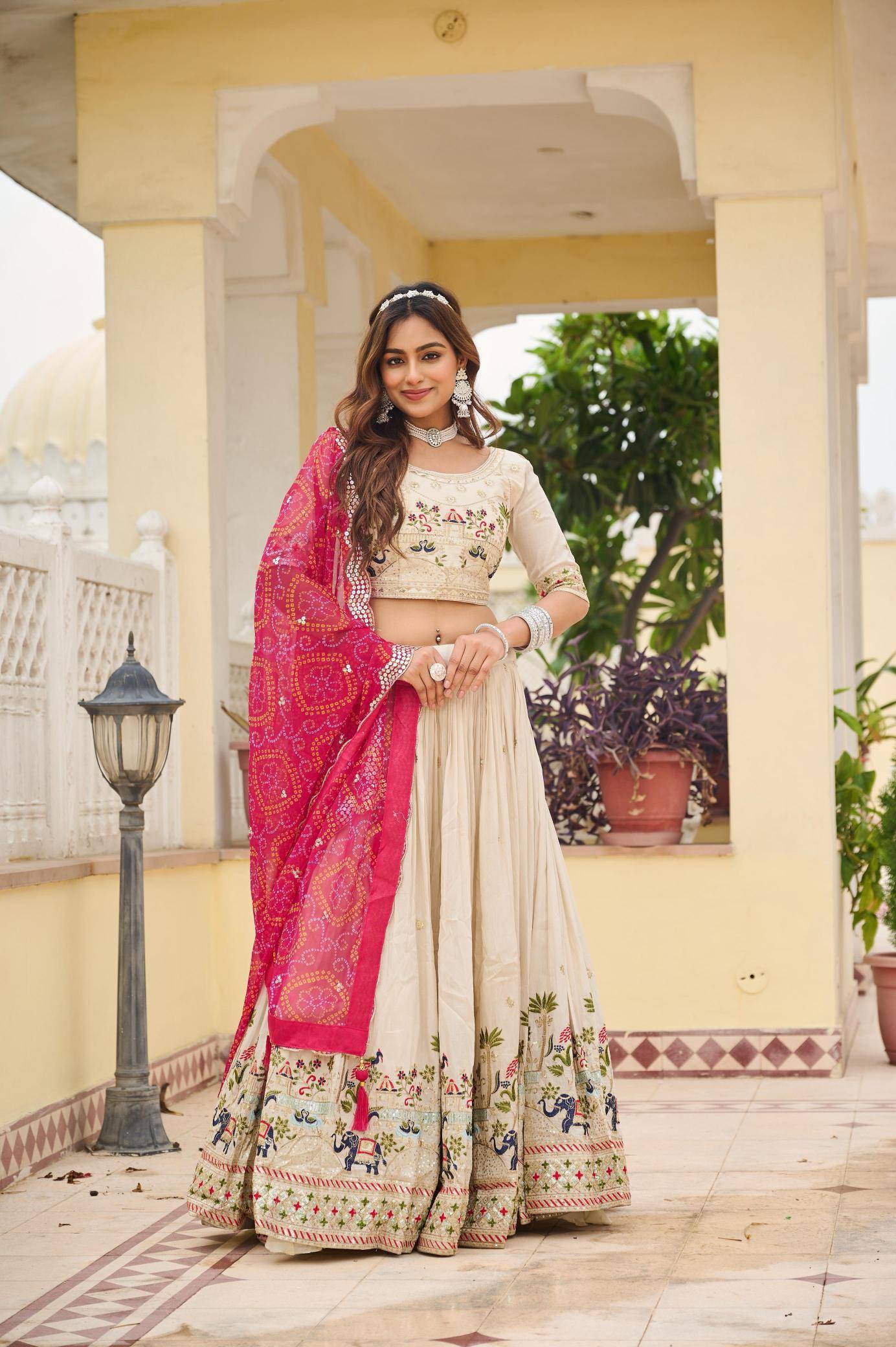 Ram-143 Tissue silk Pink Lehenga choli exporters in Pune
